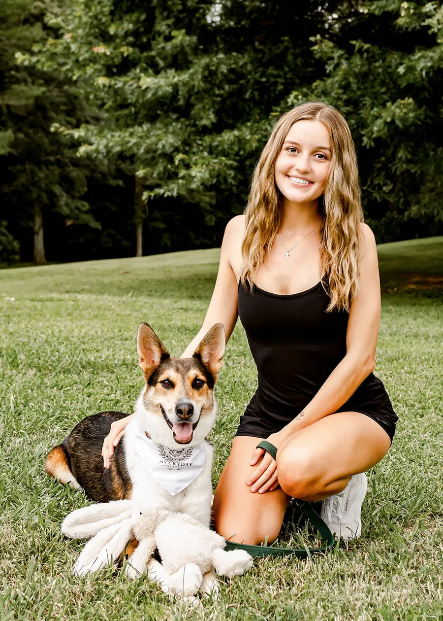Avery with a shepherd mix